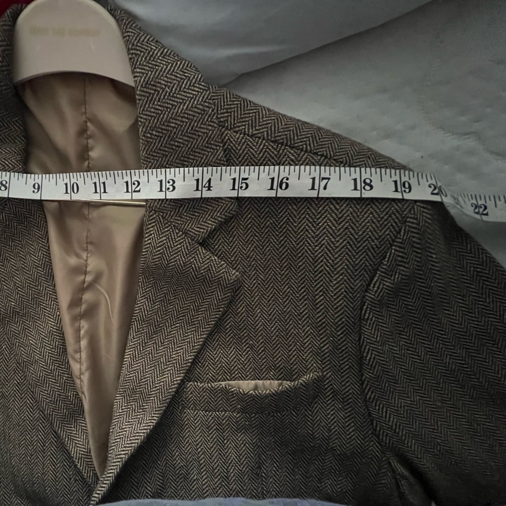 NWOT Mens Blazer Herringbone Tweed Jacket Two Button Wool Blend Sport Coat - Picture 12 of 14